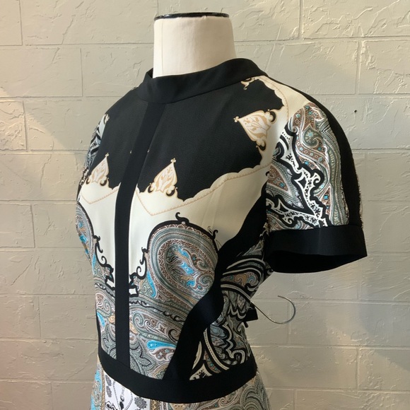 Etro Black and Blue Paisley Dress - Picture 6 of 13